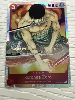 Roronoa Zoro ST01-013 Super Pre-Release Starter Deck 1: Straw Hat Crew Foil - Image 1