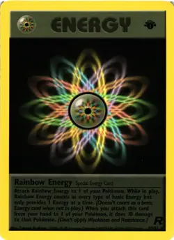 Pokemon TCG Team Rocket Rainbow Energy 80/82 Non-Holo Rare VLP - Image 1