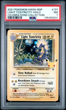 Light Toxtricity Holo SWSH137 Celebrations Collection Pokemon PSA 7 *031 - Image 1