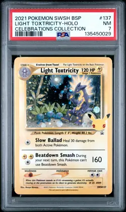 Light Toxtricity Holo SWSH137 Celebrations Collection Pokemon PSA 7 *029 - Image 1