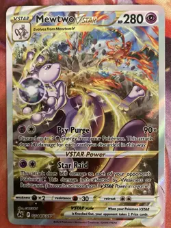 TCG Pokemon Mewtwo VSTAR GG44/GG70 Crown Zenith: Galarian Gallery - NM ALT ART - Image 2