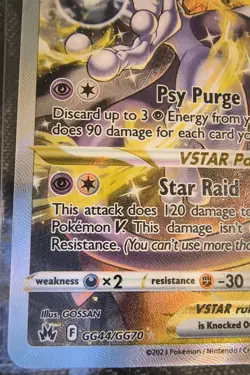 Pokemon Mewtwo VSTAR GG44/GG70 Crown Zenith Galarian Gallery Holo Ultra Rare NM - Image 3