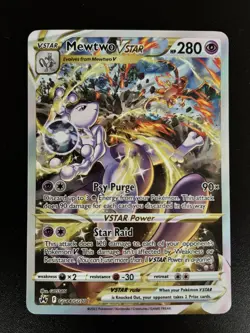 Mewtwo VSTAR Gg44/Gg70 Crown Zenith: Galarian Gallery Holo Rare VSTAR Pokemon NM - Image 3