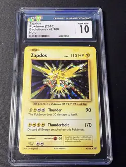 Pokemon TCG Zapdos Evolutions Holo Rare Card 42/108 Gem Mint - Image 1