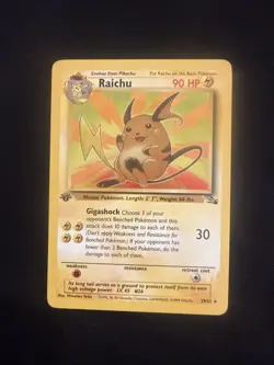 Pokemon Card TCG Raichu 29/62 1st Edition Fossil Non-Holo Rare - Image 1