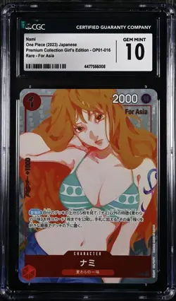 CGC 10 Nami OP01-016 Premium Card Collection Girls Edition Asia ONE PIECE（9） - Image 1