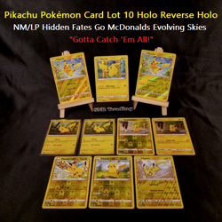 Pikachu Pokemon Card Lot 10 Holo Reverse Holo NM/LP Hidden Fates Go McDonalds - Image 1