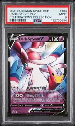 2021 POKEMON SWSH PROMO CELEBRATIONS COLLECTION #134 DARK SYLVEON V PSA 9 - Image 1