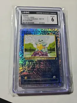 2002 POKEMON LEGENDARY COLLECTION #95 SQUIRTLE-REVERSE FOIL CGC 6 - Image 1
