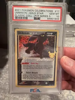PSA 10 Pokemon TCG 2021 Pokemon Celebrations #17 Umbreon-Gold Star GEM MT 10🔥📈 - Image 1