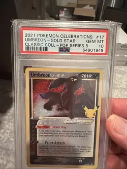 PSA 10 Pokemon TCG 2021 Pokemon Celebrations #17 Umbreon-Gold Star GEM MT 10🔥📈 - Image 2