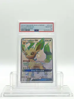 2019 POKEMON SUN & MOON HIDDEN FATES #SV46 FULL ART/LEAFEON GX PSA 10 - Image 1