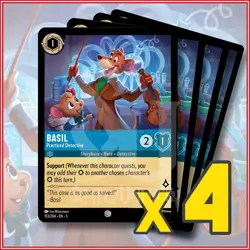 Disney Lorcana: 2024 Basil Practiced Detective 153/204 x4 | Common - Image 1