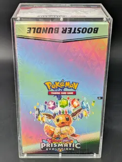 Pokemon SV8.5 Prismatic Evolutions Sealed Booster Bundle Display W/Acrylic Case - Image 1
