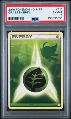 2010 POKEMON HEARTGOLD & SOULSILVER #115 GRASS ENERGY PSA 6 - Image 1