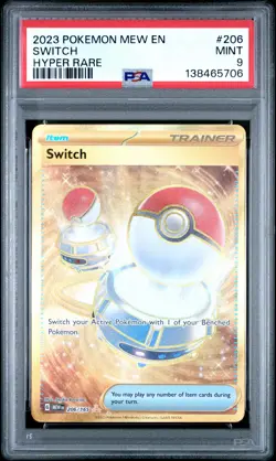 2023 POKEMON MEW EN-151 HYPER RARE #206 SWITCH PSA 9 - Image 1