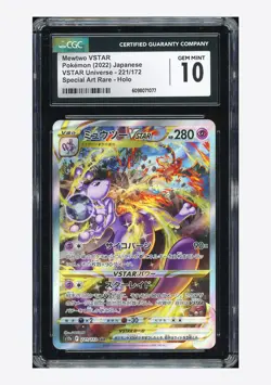 Pokemon CGC 10 GEM MINT Mewtwo VSTAR SAR 2022 221/172 S12a Japanese - Image 1