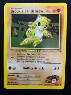 BROCK'S SANDSHREW - 071/132 - GYM HEROES - POKEMON CARD - LP - Image 1