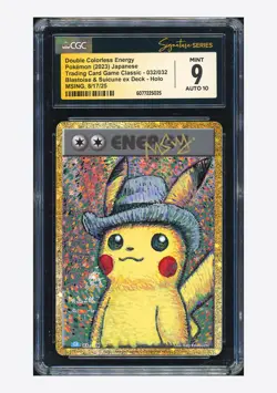 Pokemon CGC 9 AUTO 10 Double Cololess Energy Holo Msing 2023 032/032 CLK JPN - Image 1