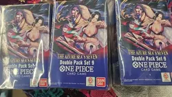 One Piece TCG: Double Pack Set 9 The Azure Sea's Seven - FACTORY SEALED! 3 Lot - Image 1