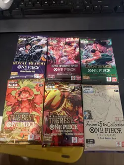 ONE PIECE Card 6 Booster English Packs Bundle PRB-01-02, EB02, Op10-12 - Image 1