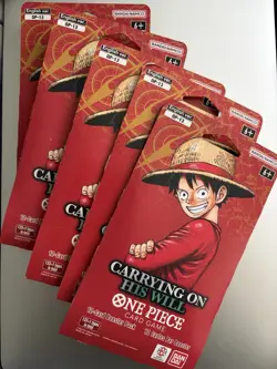 One Piece OP-13 Carrying on His Will Sleeved Booster Packs (Lot of 5 sealed) - Image 1