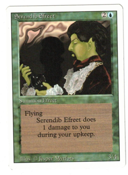 MTG SERENDIB EFREET REVISED RARE BLUE CREATURE LP FLYING VINTAGE MISPRINT LEGACY - Image 1