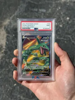 PSA 9 2021 POKEMON SWORD & SHIELD EVOLVING SKIES #193 FA/RAYQUAZA V PSA MINT - Image 1