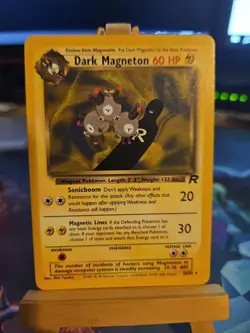 Pokemon TCG Dark Magneton 28/82 Rocket Non Holo Rare LP - Image 1