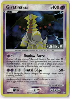 Pokemon TCG Giratina 4/146 Legends Awakened Platinum Stamped Reverse Holo DMG - Image 1