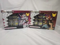 Pokemon TCG Celebrations Lance's Charizard V and Dark Sylveon V Box Set - Image 1
