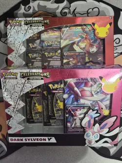 Pokemon TCG Celebrations Lance's Charizard V and Dark Sylveon V Box Set - Image 2