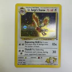 Pokemon TCG Gym Heroes Lt. Surge's Fearow Holo Card 7/132 Unlimited SWIRL NM - Image 1