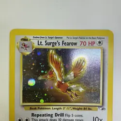 Pokemon TCG Gym Heroes Lt. Surge's Fearow Holo Card 7/132 Unlimited SWIRL NM - Image 2