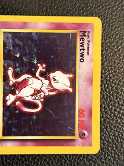 Pokemon Mewtwo TCG Base Set Holo Unlimited Rare Card 10/102 LP Condition - Image 2