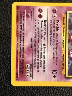 Pokemon Mewtwo TCG Base Set Holo Unlimited Rare Card 10/102 LP Condition - Image 3