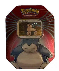Pokemon Mighty Mysterious Tin Box Snorlax Promo 3 Foil Cards 3 Booster Packs - Image 1