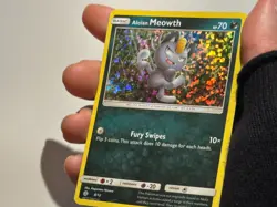 Alolan Meowth 8/12 Holo Rare McDonald's Promo Card 2017 Pokemon TCG MP - Image 1