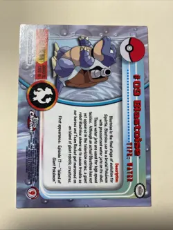 BLASTOISE #09 Pokemon Card TCG FOIL Topps CHROME TV Animation - Image 2