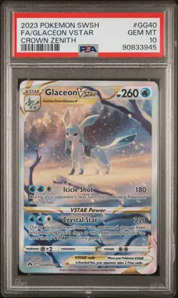 Glaceon VSTAR GG40/GG70 Crown Zenith: Galarian Gallery Holo Card PSA 10 - Image 1
