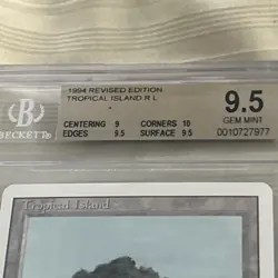 Tropical Island - Revised Edition- MTG Magic the Gathering - BGS MINT 9.5 - Image 5
