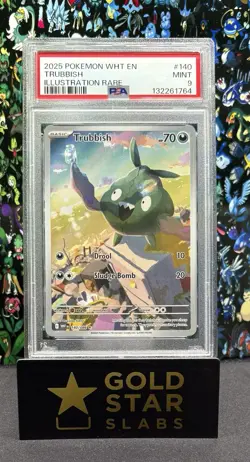 PSA 9 2025 POKEMON WHT EN-WHITE FLARE ILLUSTRATION RARE #140 TRUBBISH - Image 1
