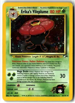 Erika's Vileplume ⭐ 5/132 Holo Rare Gym Heroes 2000 Pokemon NM/LP - Image 1