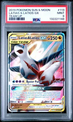 2019 Pokemon Sun & Moon Latias & Latios GX Team Up #113 PSA 9 Mint - Image 1