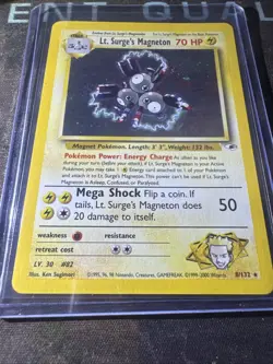 Pokemon TCG - Lt. Surge Magneto #8 - Pokemon Gym Heroes (2000)- Holo - NM - Image 2