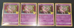Lot of (4) Mew #11/25 Pokemon Holo Rare 2021 Celebrations 25th Anniversary Cards - Image 1