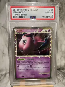 Pokemon Graded PSA 8 NM-MT Mew (Prime) 97/102 Triumphant Holo - Image 1