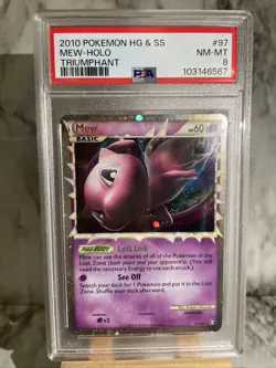 Pokemon Graded PSA 8 NM-MT Mew (Prime) 97/102 Triumphant Holo - Image 4