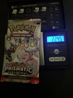 22.45g VERY HEAVY Prismatic Evolutions Pokemon Sealed Booster Pack New - Image 1