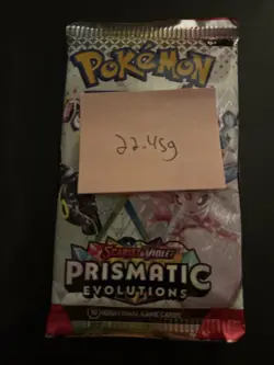 22.45g VERY HEAVY Prismatic Evolutions Pokemon Sealed Booster Pack New - Image 4